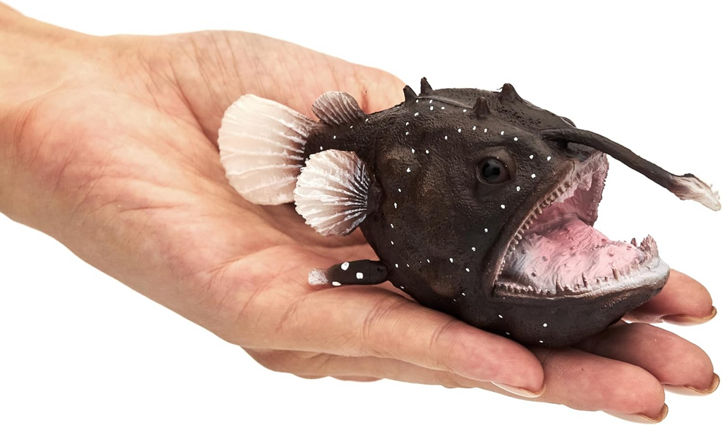 Willkos Sea Life Anglerfish Action Figure Anglerfish Model Toy Soft Rubber Realistic 