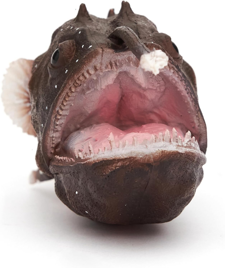 Willkos Sea Life Anglerfish Action Figure Anglerfish Model Toy Soft Rubber Realistic 