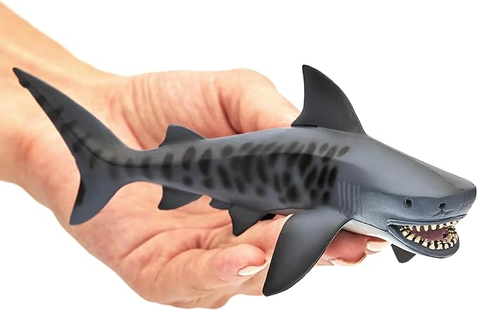 Willkos Tiger Shark Toy, Realistic Ocean Animal Blue Shark Figure